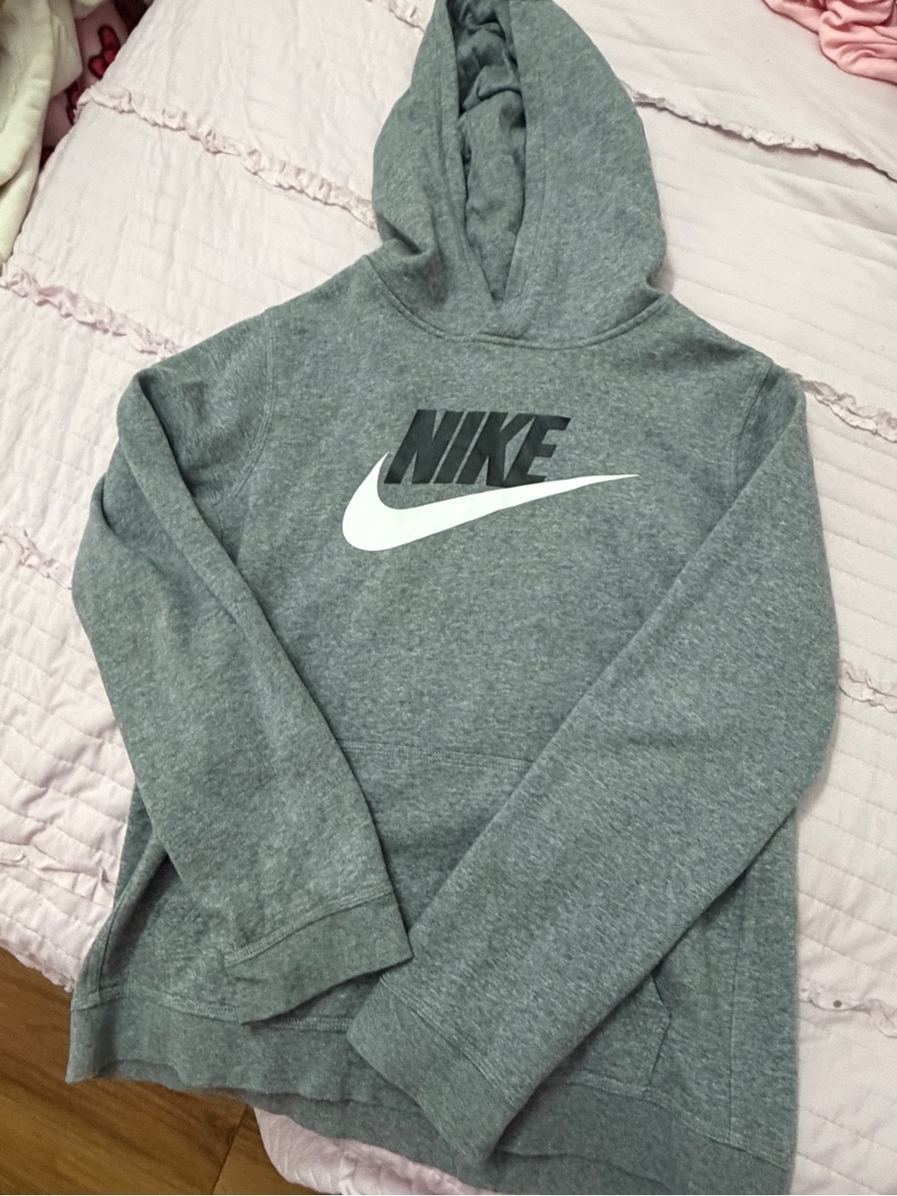 Nike  Gray Logo Hoodie Sweatshirt